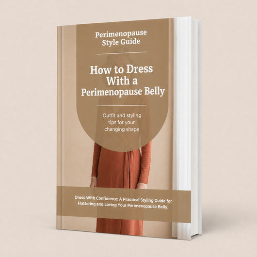 How to Dress Your Perimenopause Body with Style (25-page guide) – digital guide cover (PDF)