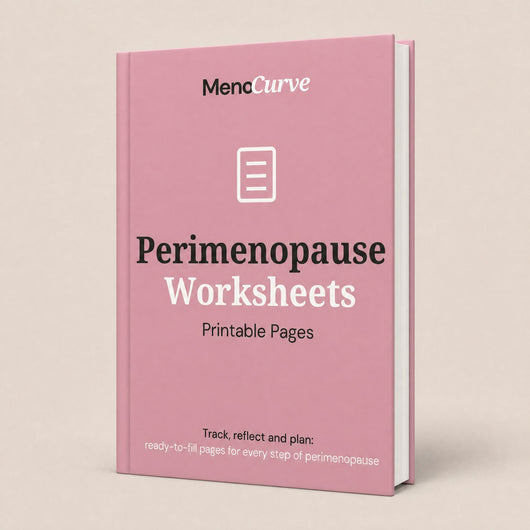 Perimenopause Worksheets – digital guide cover (PDF)