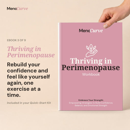 Thriving in Perimenopause Workbook cover, ebook 3 of 9 in the Perimenopause Quick-Start Kit