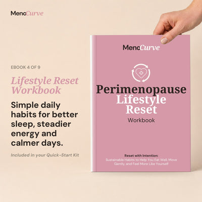 Perimenopause Lifestyle Reset Workbook cover, ebook 4 of 9 in the Perimenopause Quick-Start Kit