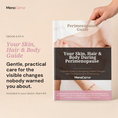 Your Skin, Hair and Body During Perimenopause Guide cover, ebook 6 of 9 in the Quick-Start Kit