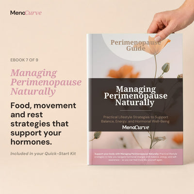 Managing Perimenopause Naturally Guide cover, ebook 7 of 9 in the Perimenopause Quick-Start Kit